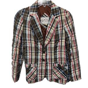 Vintage Plaid Utex Seersucker Blazer